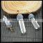 LFD-0029P ~ Charm Natural Clear Quartz Druzy Hexagon Point Pendant , Pave Blue & Black Crystal Rhinestone Pendants Jewelry Maki