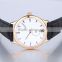 PVD rose gold stainless steel case watch white dial Sapphire glass with white double genuine leather