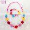 custom design eco-friendly colorful kids plastic seed bead necklace for girl