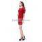 Office Ladies Women Lapel Short Sleeve Above Knee Career Dress