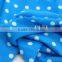 white dot on blue nylon ultr thin Spandex print fabric