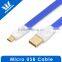 White ABS Shell Flat TPE Micro USB Cable USB 2.0 A-Micro cable