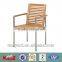 stainless steel and teak garden chair