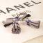 Fashion Suede Fabric Cloth Bow Hairpin Tassel Pendant Duckbill Clip Fringe Side-Knotted HairClip Accessories Barrettes For Women