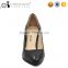 Wholesae latest design pu leather women elegant black shoes