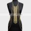 Adjustable Zip Alloy Link Body Chain gold Jewelry Set link body chain necklace