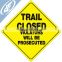 dingfei Signs Yellow Plastic Reflective Sign 12" Trail Closed