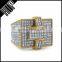 Fashion Bling Bling Hip Hop Micro Pave Gold Ring