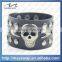 customized fashion gifts genuine leather bracelet with skull charm
