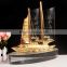 Personalized crystal business gift ship model