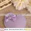 Fancy lavender heart shape felt girl's coin purse with nice bow tie
