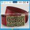 New retro style embossing ladies genuine leather belt 2015