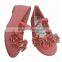 New! jewel &flower satin beautiful children flat shoes