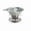 Stainless Steel Reusable Coffee Filter Pour Over Coffee Maker Filter Cone and Holder Micro Filter Coffee