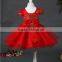 little girl's beautiful frock kids red wedding dresses