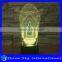 Acrylic Sculpture 3D Rhinoceros LED Night Light Creative Stereoscopic 7 Colors Flashing Touch LED Night Light