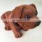 Flocked PVC Bobble head toy dog nodding head Brown