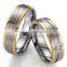 Men's and Women's Matte Light Weight Grooves 18K Yellow Gold Plated Titanium Promise Ring