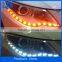 White amber led daytime running light flexible drl tear light
