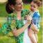 Custom summer french TOP quality silk printed green leaf nursing scarf cover