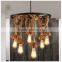 Home indoor decorative lighting hanging hemp rope pendant light