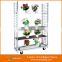 own factory 3/4/5 tiers greenhouse flower garden metal display cart vegetable trolley