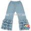 Wholesale Girls Ruffle Pants Sets Childrens Ruffle Jeans Cheap Price Girls Denim Ruffle Pants
