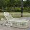white Bali Beach wicker lounger chair white outdoor PE rattan lounge furniture patio poolside lounger