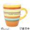 China Ceramic stoneware handpainting color strip mug