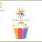 Holiday Chocolate Cake Decoration Toppers Christmas Cupcake Picks In CMYK Colors