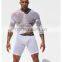 Custom Mens Tops Tee T Shirt Transparent Mesh T-shirt Long Sleeve Undershirt Quick Dry GYM Sport Singlet Clothing ( not include