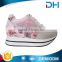 PU outsole pink flower retro style shoes 2017 women