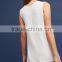 2017 MGOO White Sleeveless Blouse Split Hem Tops Ruffled detail Double Layer Chiffon Fabric Women Longline Tops