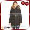 Belt-cinched Waist Padding Quilting Womens Parka With Fur