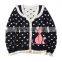 2015 New Design Girl Cardigan Sweater Scallop Trim Children Wear Cardigan