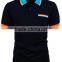 custom logo brand different color collar and cuff polo shirt