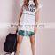 Women custom rolled sleeves white t shirt,elongated t shirt wholesale china