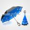 Customized C Handle Double Layer Inverted Umbrella Reverse Car Umbrella
