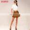 New customized wholesale promotional reversible tan suede magic wrap mini skirt
