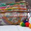 boho hand clutch bag hippie gypsy handmade bag indian coins clutch shoulder bag with pom pom tassel accessory