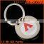 New arrival customized logo printed stainless steel keychain