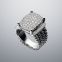 Sterling Silver 925 Design Inspired 16x12mm Pave Diamond Wheaton Ring