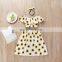 Floral Pattern Off Shoulder Crop Top With Pants And Hairband Cute Baby Girl Suit