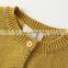 Mustard 100% cotton kids sweaters hand knit cardigans for young girls