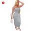 2021 new arrival 8 colors plus size dress solid women casual dress backless max bodycon dress with lady