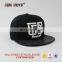 Snapback caps custom logo black leather brim caps in bulk