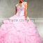 2014 New High Quality Royal sleeveless Ball Gown with Jacket and beaded Quinceanera Dress