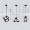 Industrial Metal Black Geometric Shape Pendant Lights E27 Decorative Lamp Fixture