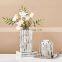 Traditional Chinese Black Ink Painting Handmade White Tabletop Home Decoration Ceramic Flower Vase