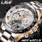LIGE 10034 Mens Quartz watch Automatic Mechanical Wristwatches Stainless Steel Watch Mens